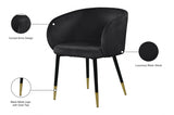 Louise Black Velvet Dining Chair from Meridian - Luna Furniture