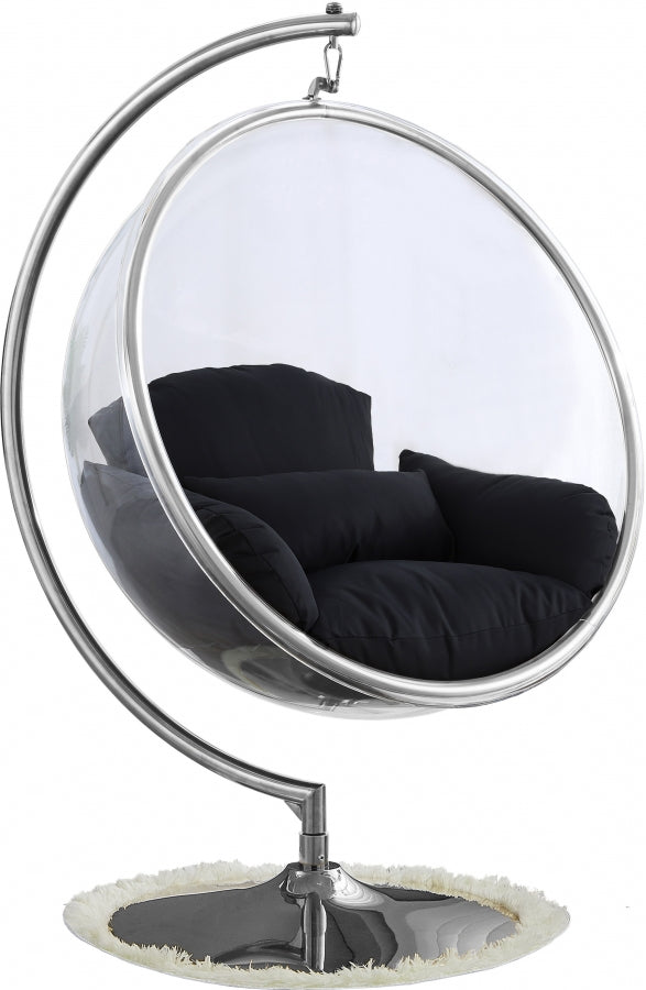 Luna Black Acrylic Swing Bubble Accent Chair from Meridian - Luna Furniture