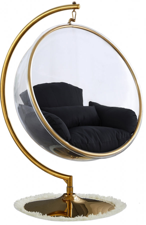 Luna Black Acrylic Swing Bubble Accent Chair from Meridian - Luna Furniture