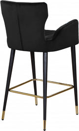 Luxe Black Velvet Counter Stool, Set of 2 from Meridian - Luna Furniture