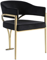 Madelyn Black Velvet Dining Chair, Set of 2 from Meridian - Luna Furniture