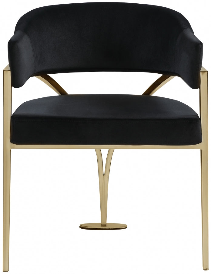 Madelyn Black Velvet Dining Chair, Set of 2 from Meridian - Luna Furniture