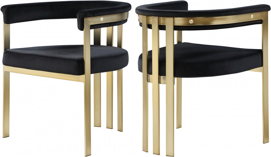 Marcello Black Dining Chair, Set of 2 from Meridian - Luna Furniture