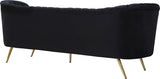 Margo Black Velvet Sofa from Meridian - Luna Furniture