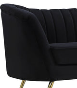 Margo Black Velvet Sofa from Meridian - Luna Furniture