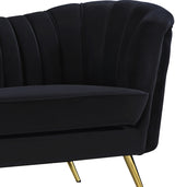 Margo Black Velvet Sofa from Meridian - Luna Furniture