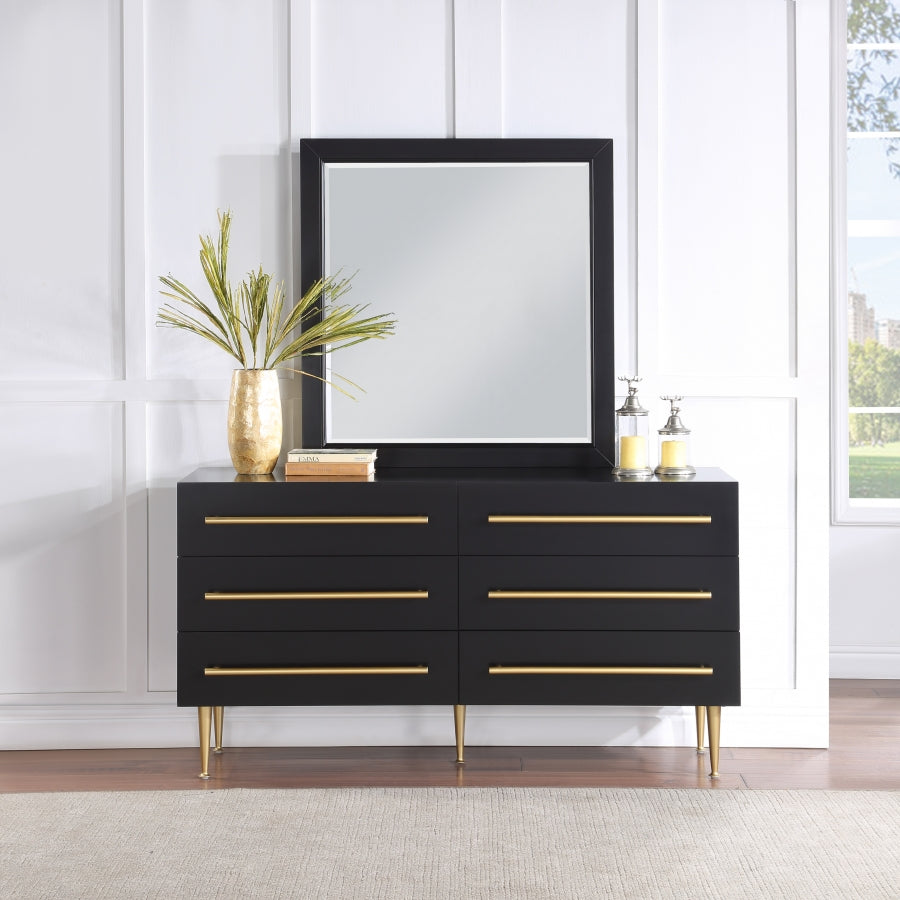 Marisol Black Marisol Mirror from Meridian - Luna Furniture