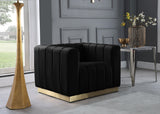 Marlon Black Velvet Chair from Meridian - Luna Furniture