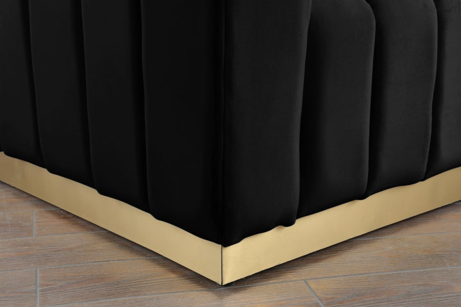 Marlon Black Velvet Chair from Meridian - Luna Furniture