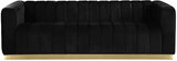 Marlon Black Velvet Sofa from Meridian - Luna Furniture