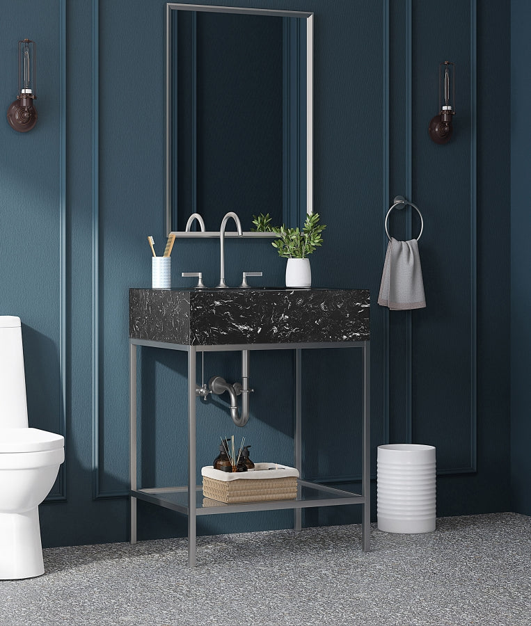 Marmo Black 24" Bathroom Vanity from Meridian - Luna Furniture