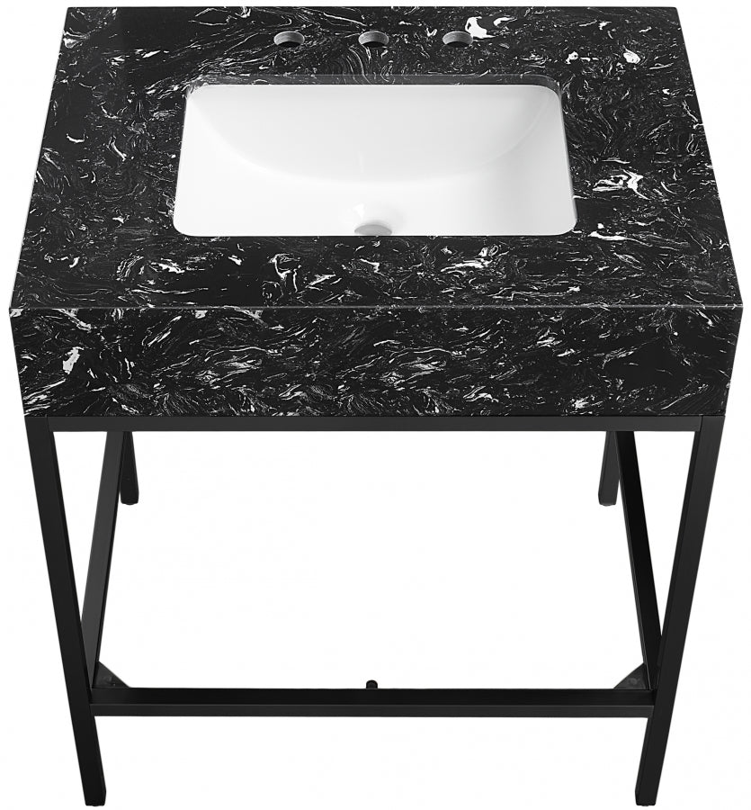 Marmo Black 30" Bathroom Vanity from Meridian - Luna Furniture