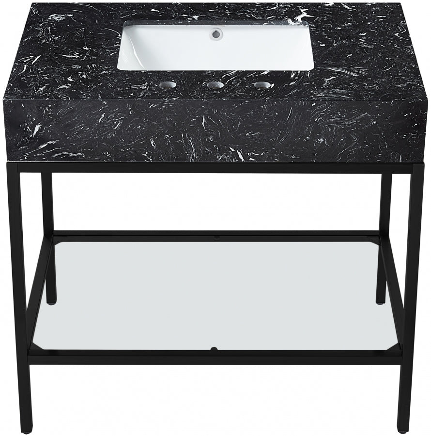 Marmo Black 36" Bathroom Vanity from Meridian - Luna Furniture