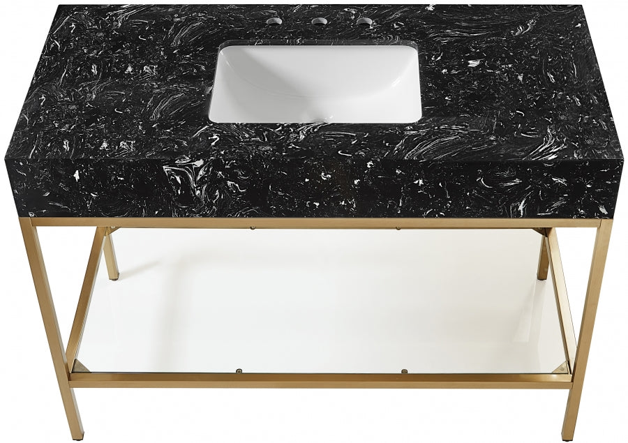 Marmo Black 48" Bathroom Vanity from Meridian - Luna Furniture