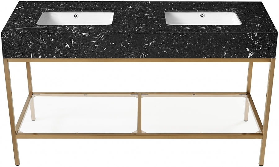 Marmo Black 60" Bathroom Vanity from Meridian - Luna Furniture