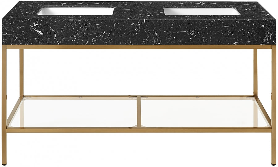 Marmo Black 60" Bathroom Vanity from Meridian - Luna Furniture