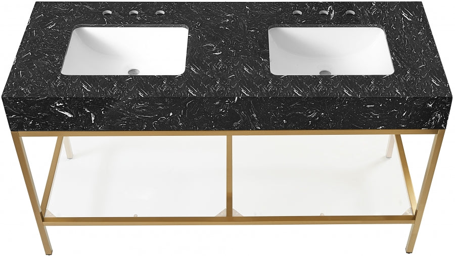 Marmo Black 60" Bathroom Vanity from Meridian - Luna Furniture