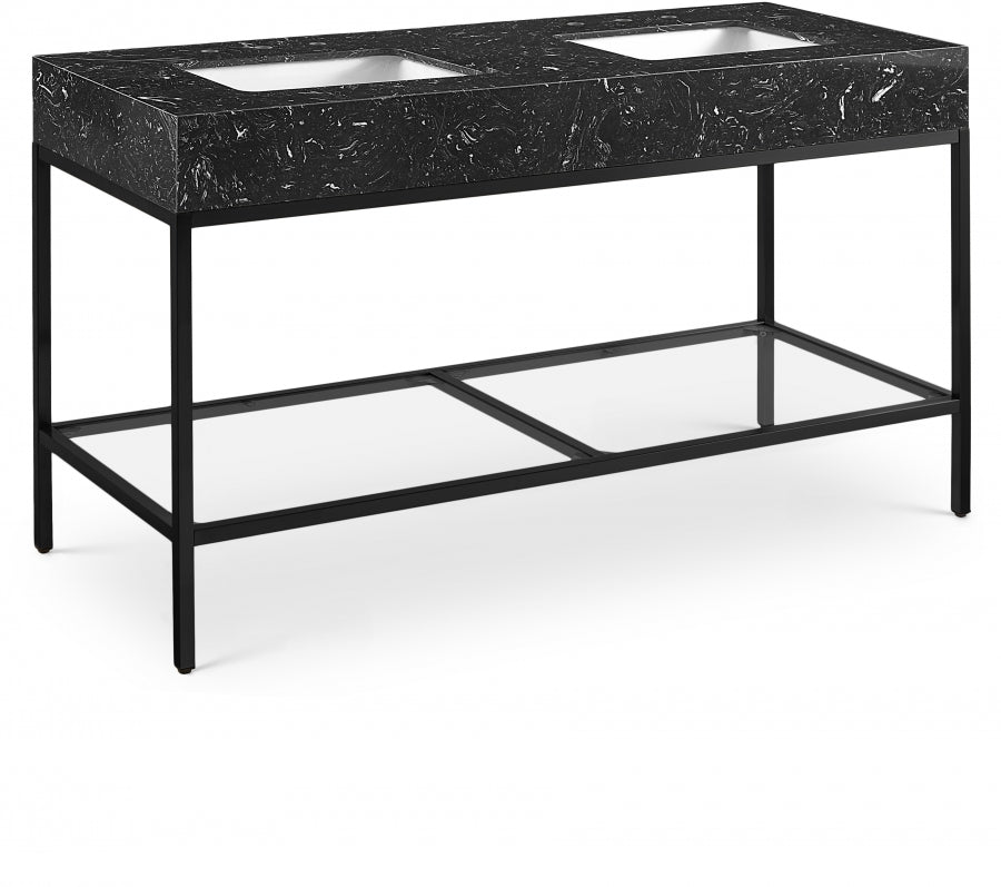 Marmo Black 60" Bathroom Vanity from Meridian - Luna Furniture