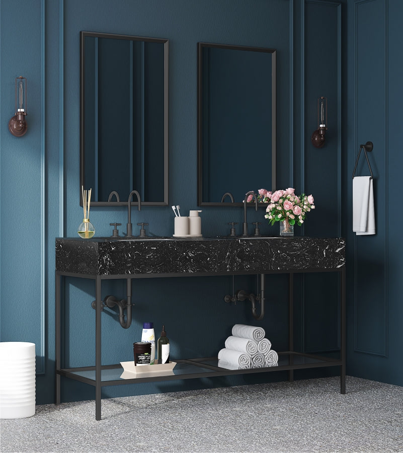 Marmo Black 60" Bathroom Vanity from Meridian - Luna Furniture