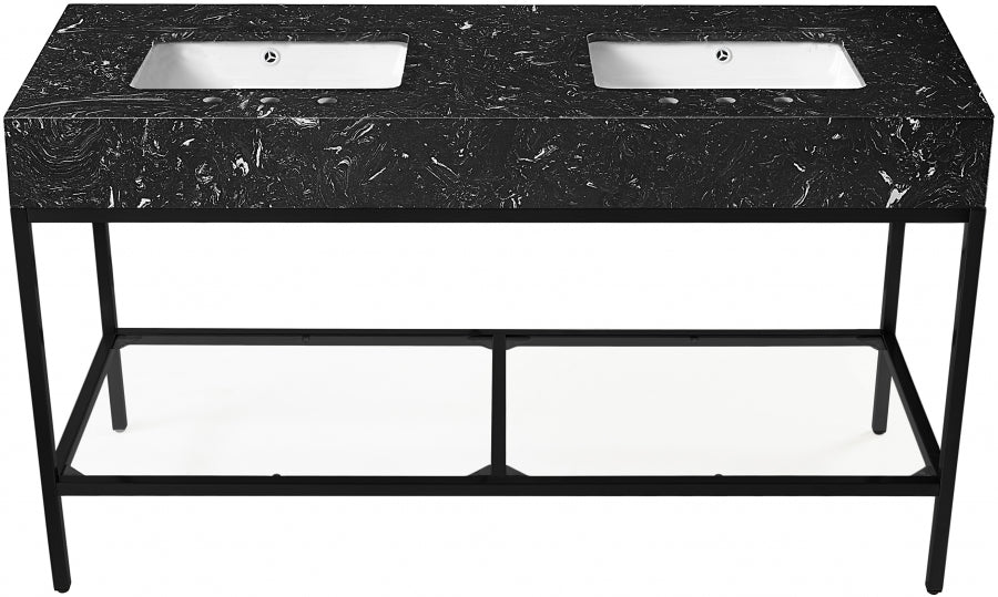 Marmo Black 60" Bathroom Vanity from Meridian - Luna Furniture