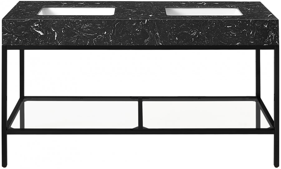 Marmo Black 60" Bathroom Vanity from Meridian - Luna Furniture