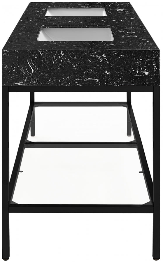 Marmo Black 60" Bathroom Vanity from Meridian - Luna Furniture