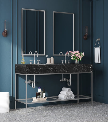 Marmo Black 60" Bathroom Vanity from Meridian - Luna Furniture