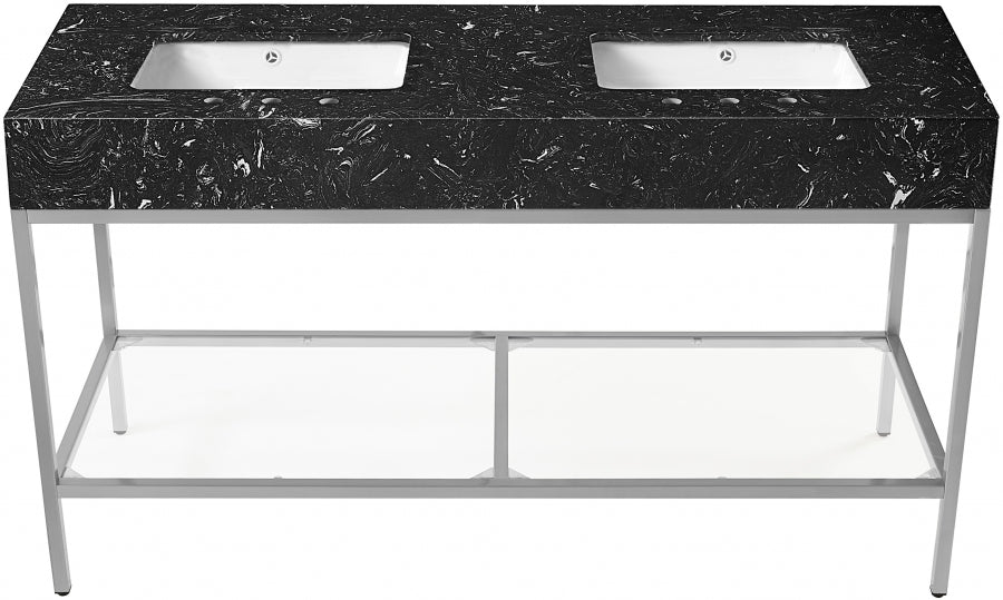 Marmo Black 60" Bathroom Vanity from Meridian - Luna Furniture