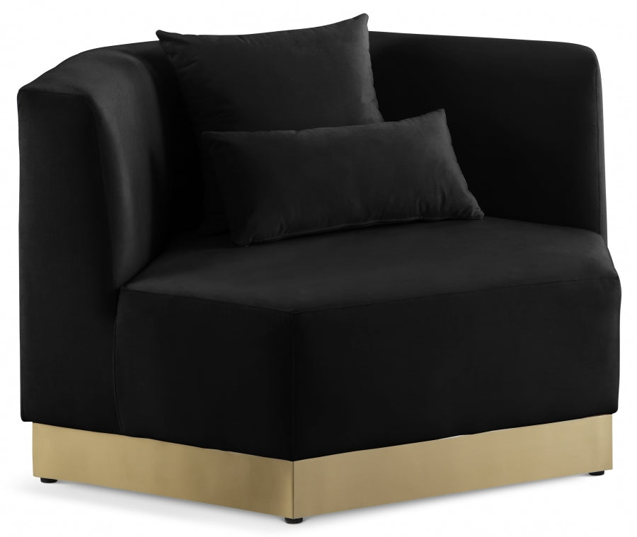 Marquis Black Velvet Chair from Meridian - Luna Furniture