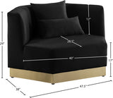 Marquis Black Velvet Chair from Meridian - Luna Furniture