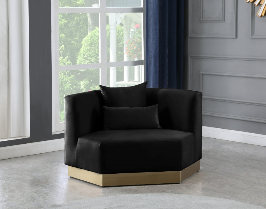 Marquis Black Velvet Chair from Meridian - Luna Furniture