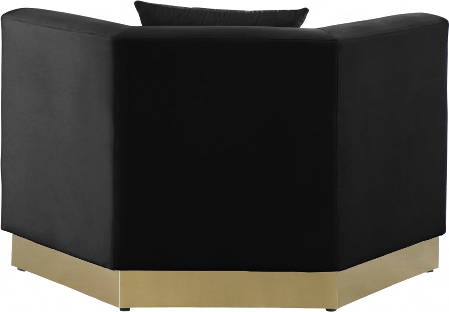 Marquis Black Velvet Chair from Meridian - Luna Furniture