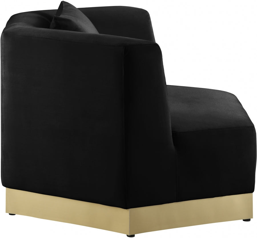 Marquis Black Velvet Chair from Meridian - Luna Furniture