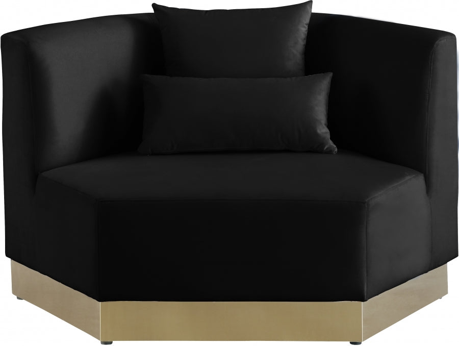 Marquis Black Velvet Chair from Meridian - Luna Furniture