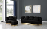 Marquis Black Velvet Chair from Meridian - Luna Furniture