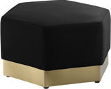 Marquis Black Velvet Ottoman from Meridian - Luna Furniture