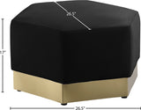 Marquis Black Velvet Ottoman from Meridian - Luna Furniture