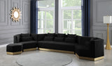 Marquis Black Velvet Ottoman from Meridian - Luna Furniture