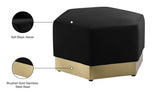 Marquis Black Velvet Ottoman from Meridian - Luna Furniture