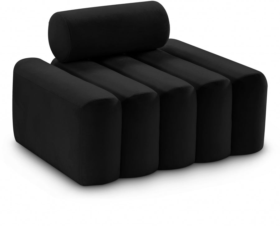 Melody Black Velvet Chair from Meridian - Luna Furniture