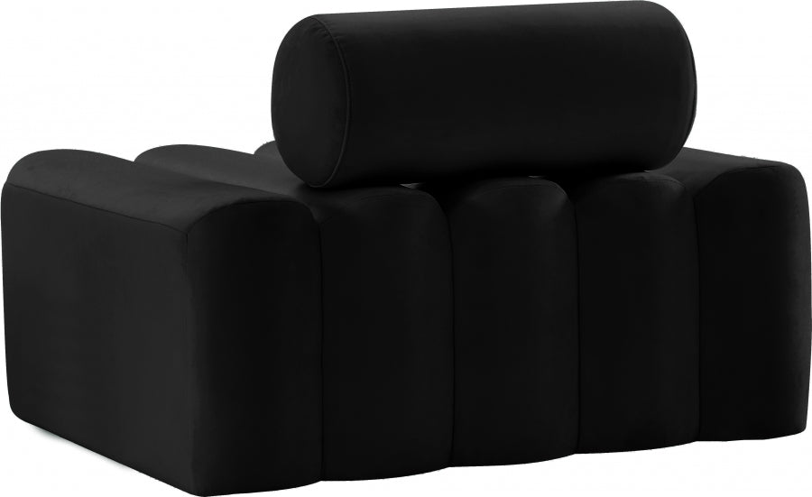 Melody Black Velvet Chair from Meridian - Luna Furniture