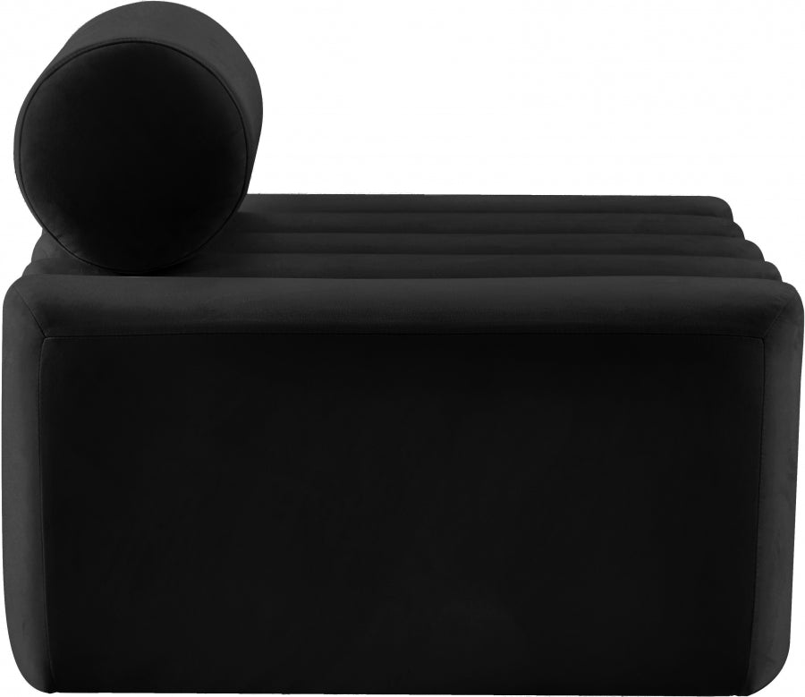 Melody Black Velvet Chair from Meridian - Luna Furniture