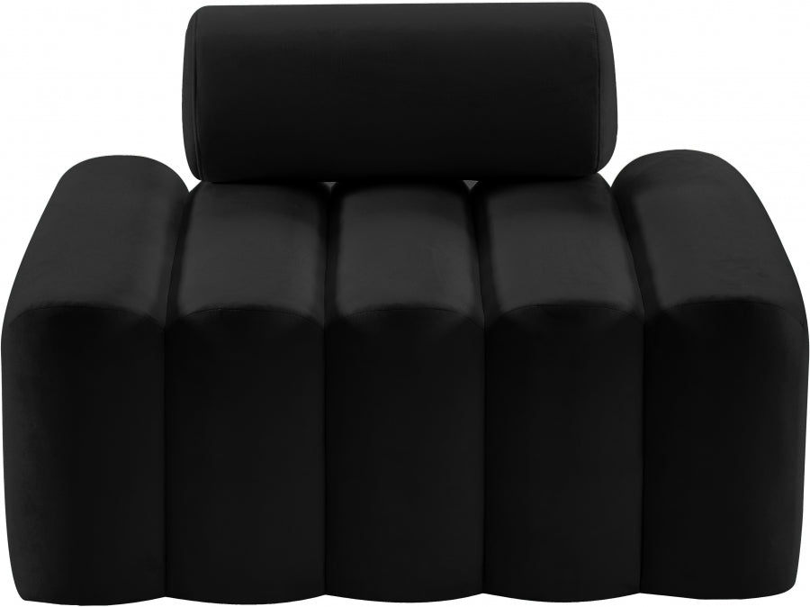 Melody Black Velvet Chair from Meridian - Luna Furniture