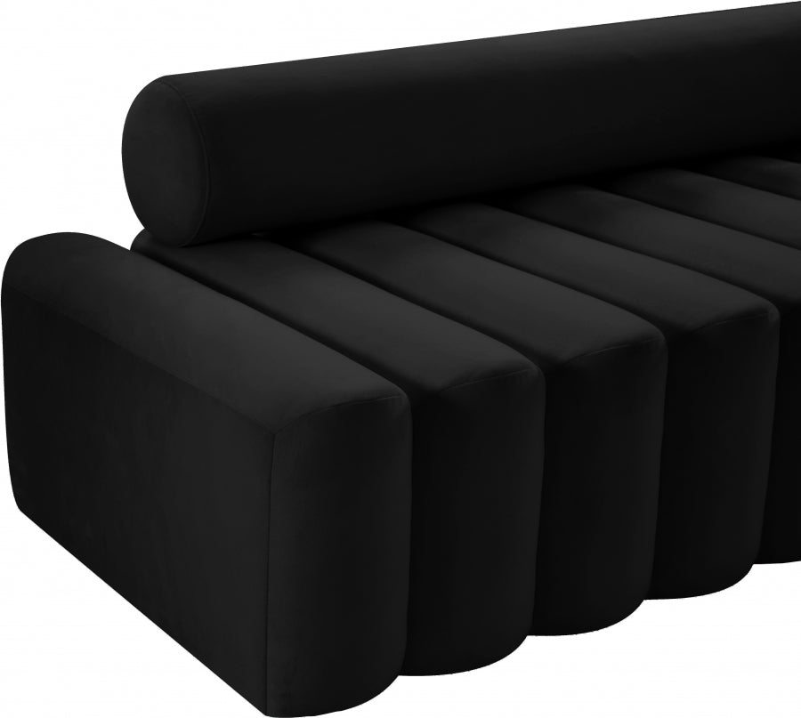 Melody Black Velvet Chair from Meridian - Luna Furniture