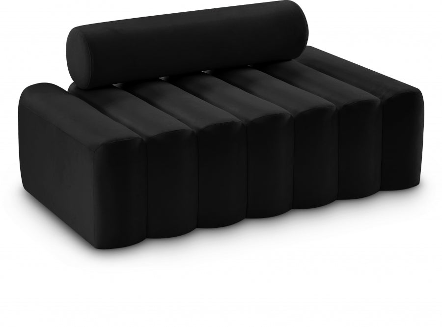 Melody Black Velvet Loveseat from Meridian - Luna Furniture