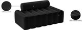 Melody Black Velvet Loveseat from Meridian - Luna Furniture