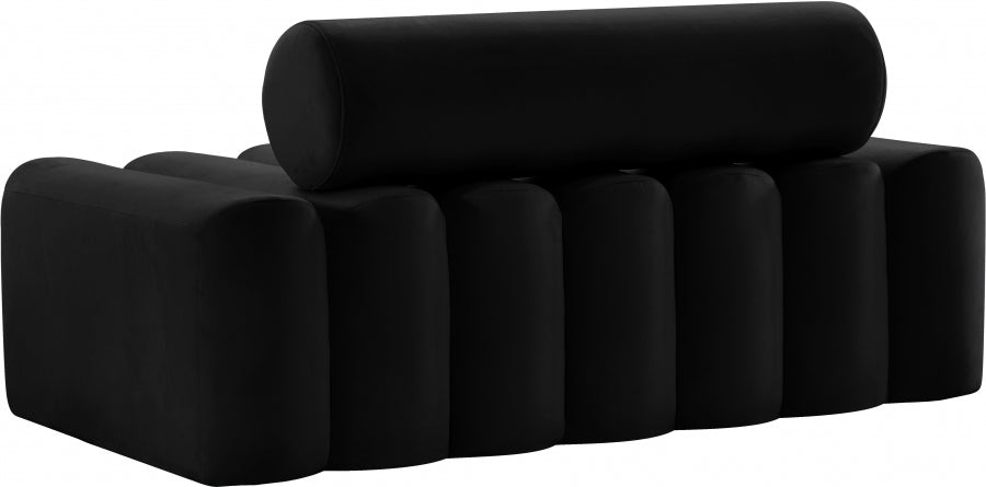 Melody Black Velvet Loveseat from Meridian - Luna Furniture