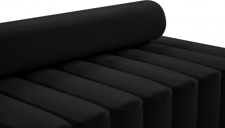 Melody Black Velvet Loveseat from Meridian - Luna Furniture