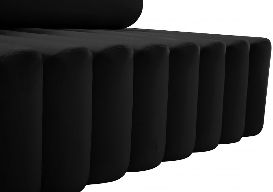 Melody Black Velvet Loveseat from Meridian - Luna Furniture