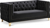 Michelle Black Velvet Loveseat from Meridian - Luna Furniture